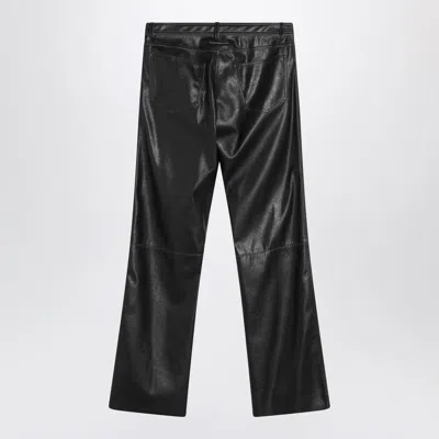 Mm6 Maison Margiela Faux Leather Five-pocket Trousers With Glossy Finish In Black