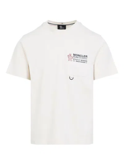 Moncler Short Sleeve Graphic T-shirt Pocket In White