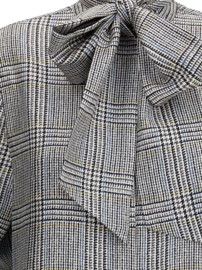 Thom Browne Hunting Tweed Silk Twill Shirt In Gray