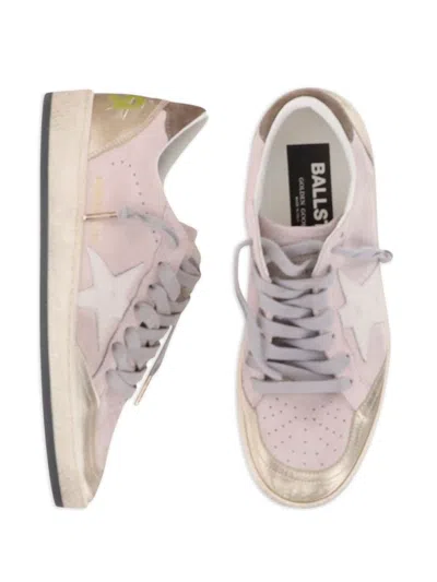 Golden Goose Ballstar Suede Upper Toe Tongue Heel And Spur Leather Star Sneakers Multicolor In Pink