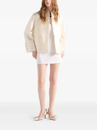 Prada Silk-wool Single-breasted Evening Jacket In Neutral