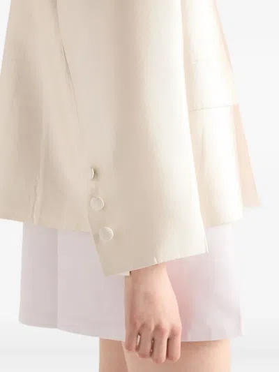 Prada Silk-wool Single-breasted Evening Jacket In Neutral