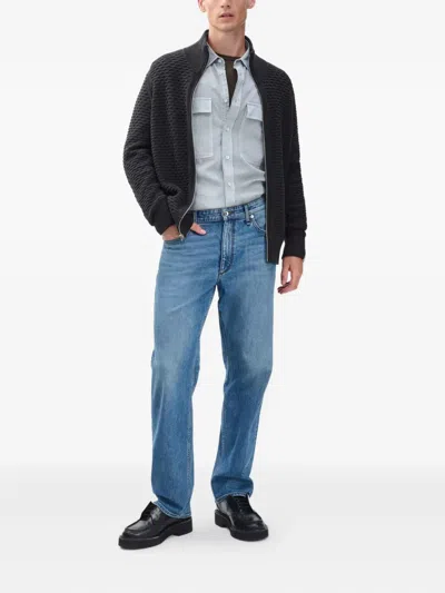 Rag & Bone Andre Zip Front Sweater In Black