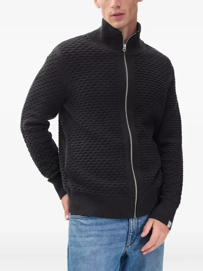 Rag & Bone Andre Zip Front Sweater In Black