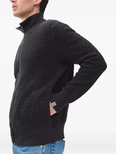 Rag & Bone Andre Zip Front Sweater In Black