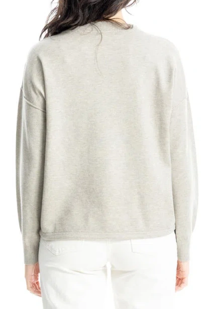 Max Studio Drawstring Hem Pullover Sweater In Gray
