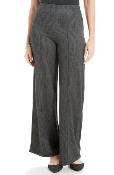 Max Studio Herringbone Wide Leg Pants In Gray