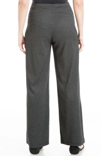 Max Studio Herringbone Wide Leg Pants In Gray