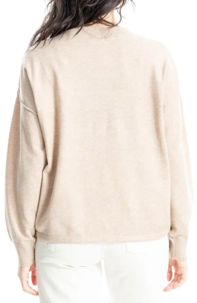 Max Studio Drawstring Hem Pullover Sweater In Neutral