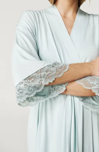 Posh Peanut Lace Trim Robe In Blue