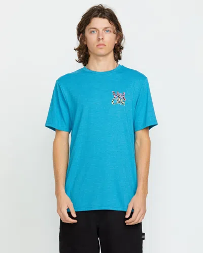Volcom Eye Warp Graphic Cotton T-shirt In Blue