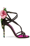 DOLCE & GABBANA Embellished satin sandals