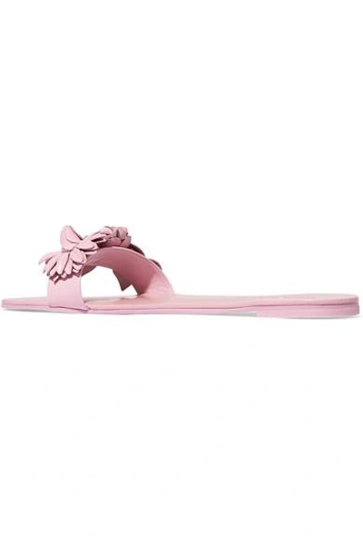 Shop Sophia Webster Lilico Appliquéd Leather Slides In Pink