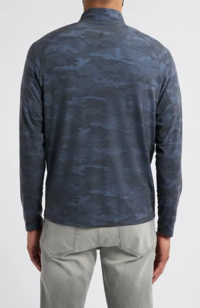 Johnnie-o Patton Camo Half Zip Pullover In Blue