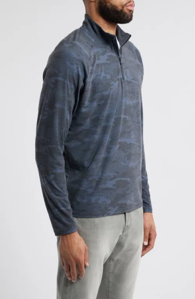 Johnnie-o Patton Camo Half Zip Pullover In Blue