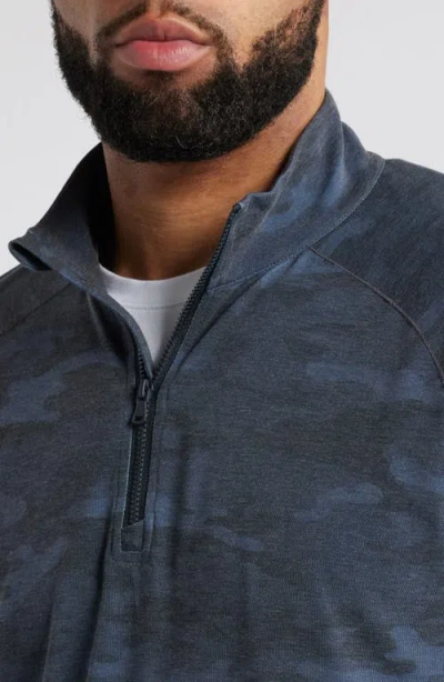Johnnie-o Patton Camo Half Zip Pullover In Blue