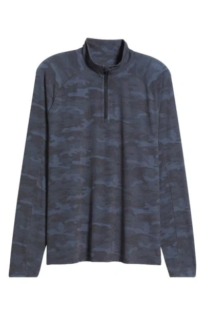 Johnnie-o Patton Camo Half Zip Pullover In Blue