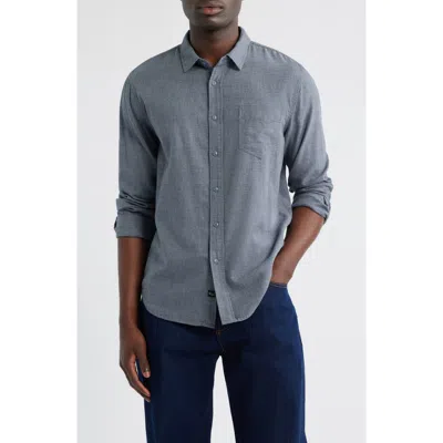 Rails Wyatt Microcheck Cotton Button-up Shirt In Gray