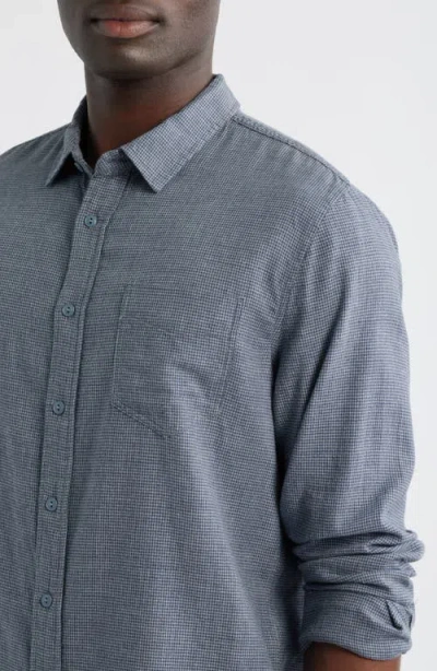 Rails Wyatt Microcheck Cotton Button-up Shirt In Gray