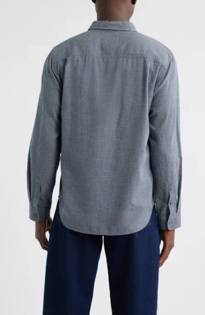 Rails Wyatt Microcheck Cotton Button-up Shirt In Gray