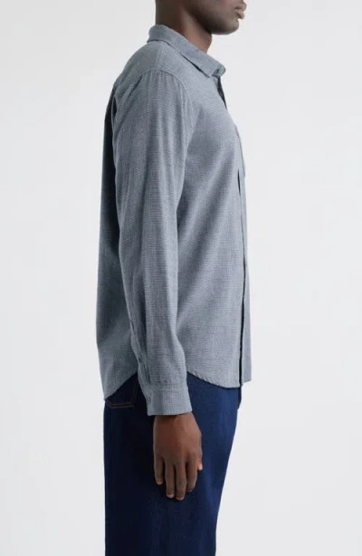 Rails Wyatt Microcheck Cotton Button-up Shirt In Gray