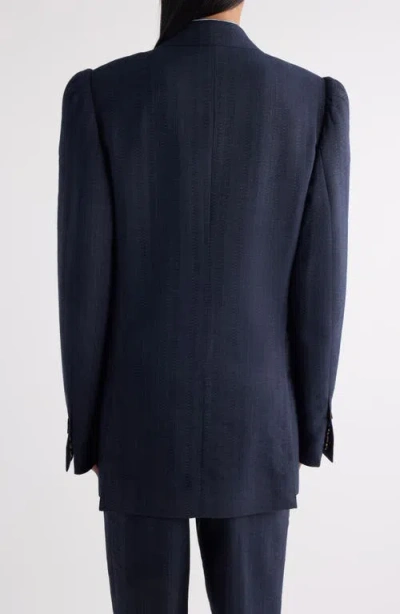 Dries Van Noten Bafy Double Breasted Stripe Jacquard Blazer In Blue