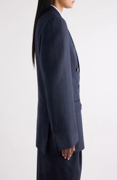 Dries Van Noten Bafy Double Breasted Stripe Jacquard Blazer In Blue
