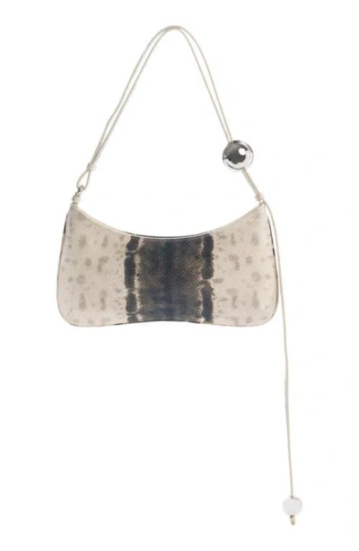 Jacquemus Curved Textured Shoulder Bag With Metallic Embellishments
