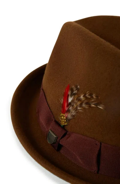 Brixton Gain Wool Fedora In Brown