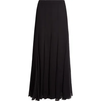 Chloé Maxi Skirt With Sheer Overlay And Flowy Design In Black