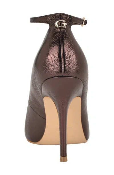 Guess Women's Napril Ankle Strap Stiletto Dress Pumps In Brown