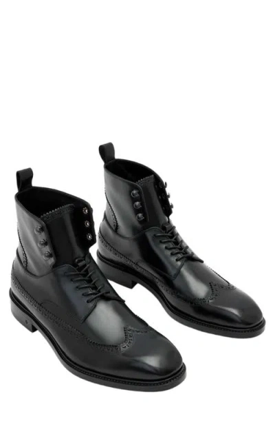 John Varvatos Harrison Longwing Leather Boot In Black