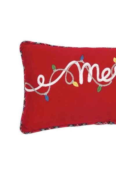 C & F Home C&f Home Christmas Lights "merry" Accent Pillow, 9" X 20" In Red