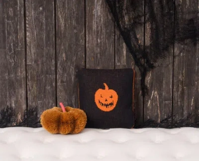 C & F Home C&f Home Jack O' Lantern Cotton Knit Small 10" X 10" Autumn Fall Accent Pillow In Black