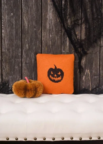 C & F Home C&f Home Jack O' Lantern Cotton Knit Small 10" X 10" Autumn Fall Accent Pillow In Black