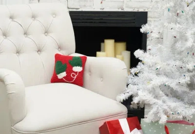 C & F Home C&f Home Mittens Hooked Small Christmas Accent Pillow, 8" X 8" In Red