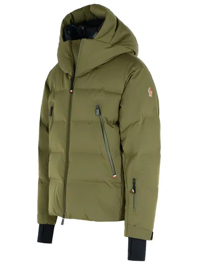 Moncler Nylon Down Jacket Featuring Adjustable Elements In Green