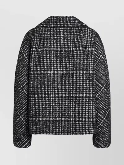 Dolce & Gabbana Short Double-breasted Checked Coat Dolce E Gabbana In Black