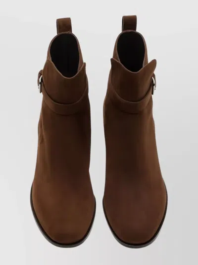 Church's Ankle Boot With Block Heel And Buckle In Brown