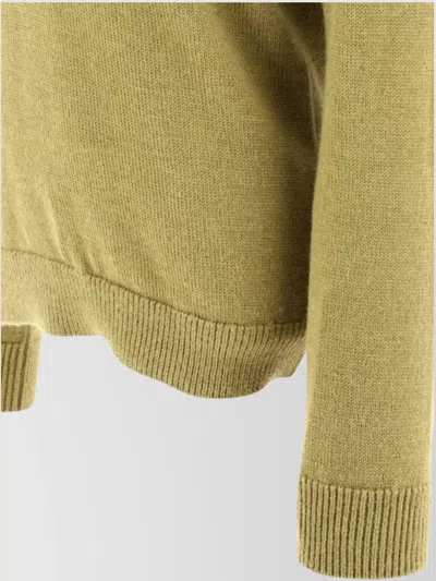 Loewe Double-layered Alpaca Blend Sweater With Polo Detail In Multi