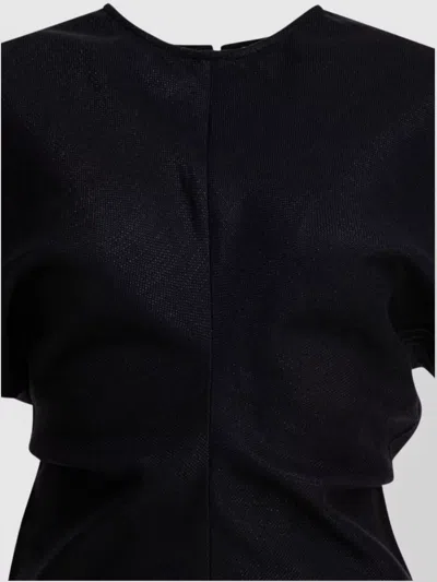 Totême Maxi Dress With Short Sleeves And Shine In Black