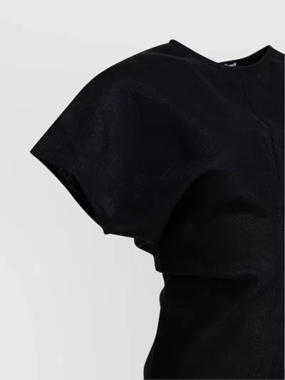 Totême Maxi Dress With Short Sleeves And Shine In Black