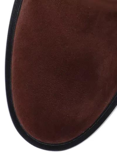Stuart Weitzman Suede Knee-high Ankle Boots With Block Heel In Brown