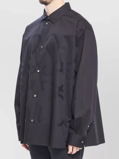 Loewe Anagram Logo-jacquard Cotton-twill Shirt In Blue