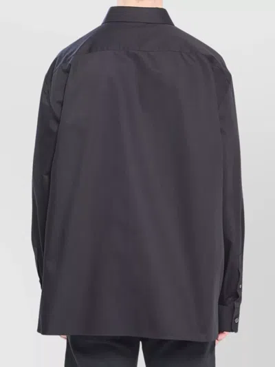 Loewe Anagram Logo-jacquard Cotton-twill Shirt In Blue