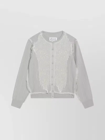 Maison Margiela Light Green Wool Cardigan In Animal Print