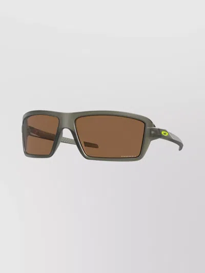 Oakley Rectangular Frame Sunglasses Textured Temples In Black