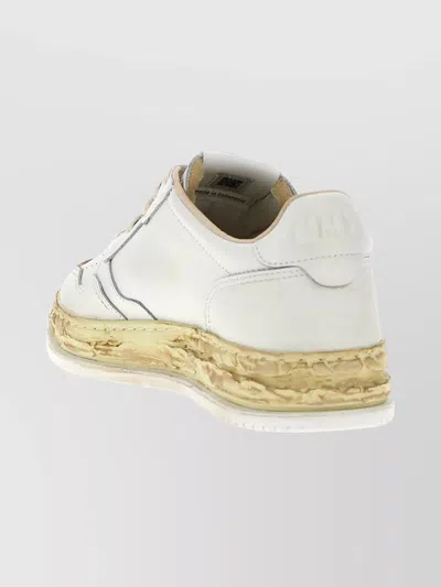 Autry Medalist Low Vintage X Mihara Yasuhiro White Sneakers With Handcrafted Sole In Leather Man In White
