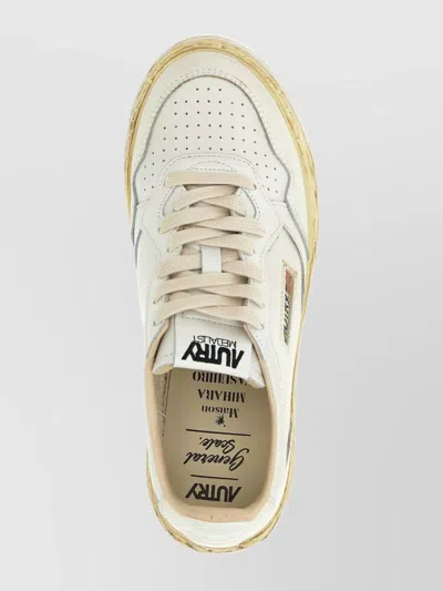 Autry Medalist Low Vintage X Mihara Yasuhiro White Sneakers With Handcrafted Sole In Leather Man In White