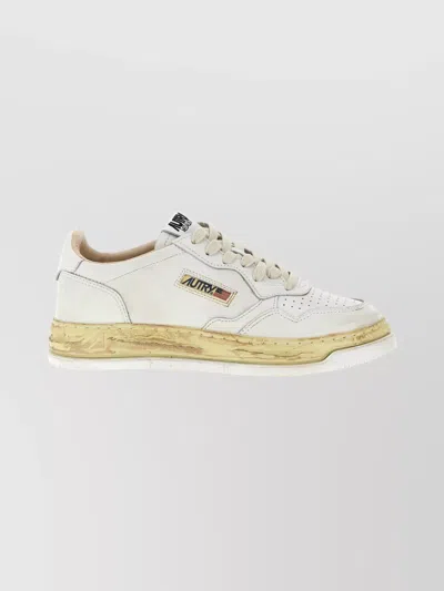 Autry Medalist Low Vintage X Mihara Yasuhiro White Sneakers With Handcrafted Sole In Leather Man In White
